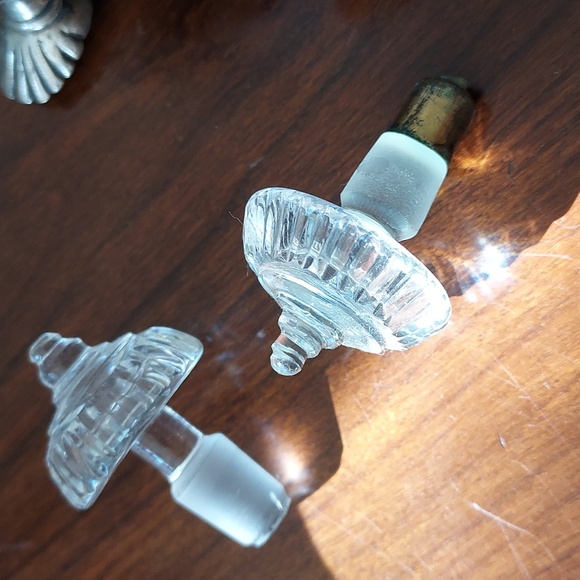 Sterling silver cut glass cruet set - Picture 10 of 13